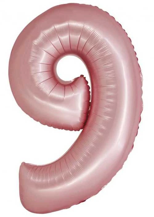 GoDan Smart folijos balionas, numeris 9, matinė rožinė, 76 cm GoDan