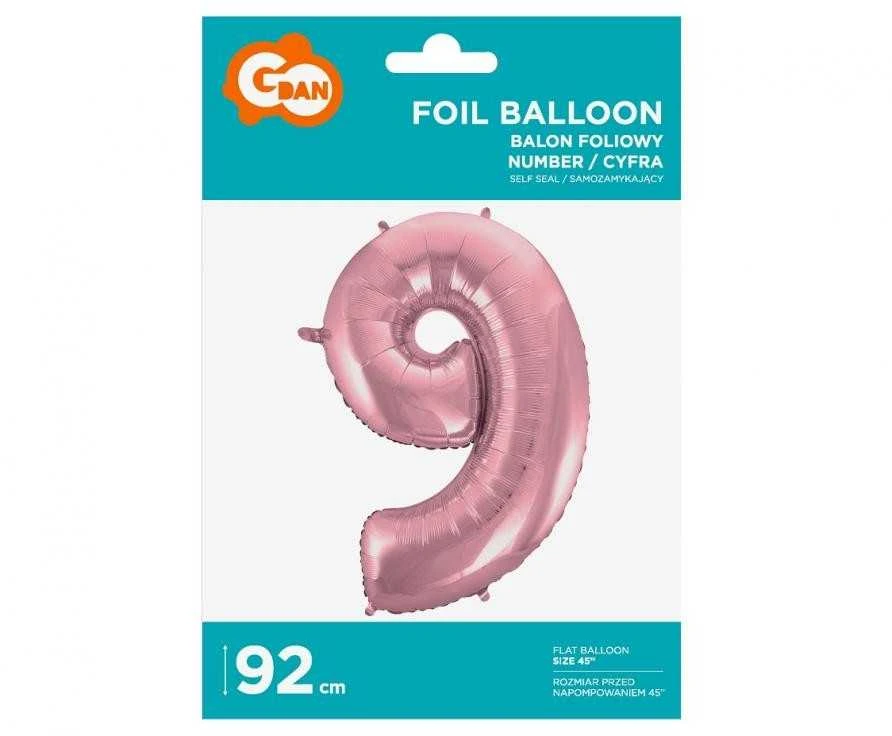 GoDan BALON foliowy sidabrinė CYFRA 0-9 na HEL 85 cm