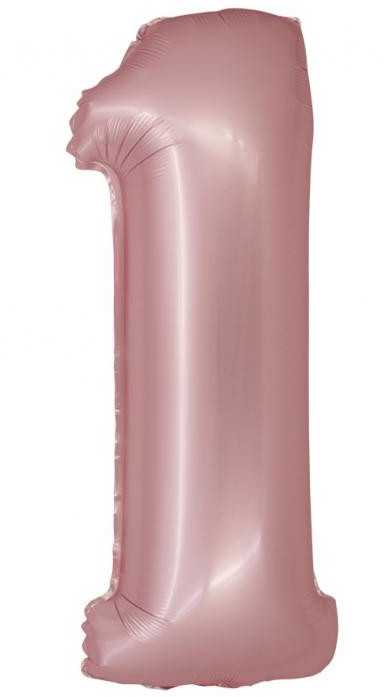 GoDan Smart folijos balionas, numeris 1, matinė rožinė, 76 cm GoDan