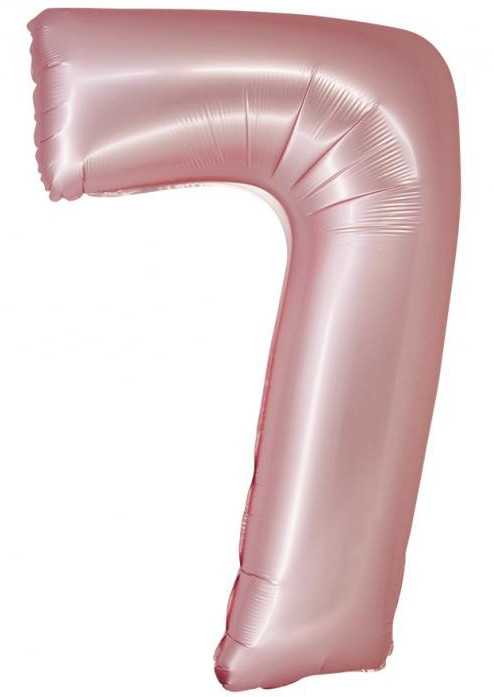 GoDan Smart folijos balionas, numeris 7, matinė rožinė, 76 cm GoDan