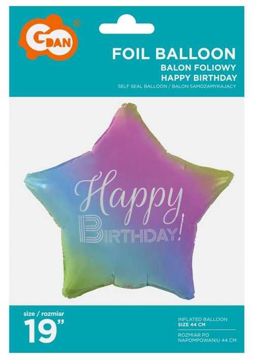 GoDan Balon foliowy Happy B-day gwiazda FG-GHBT 70764