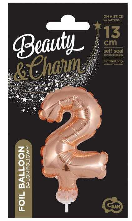 GoDan Balon foliowy Cyfra2 róż-auksinė BC-5RZ2 13341