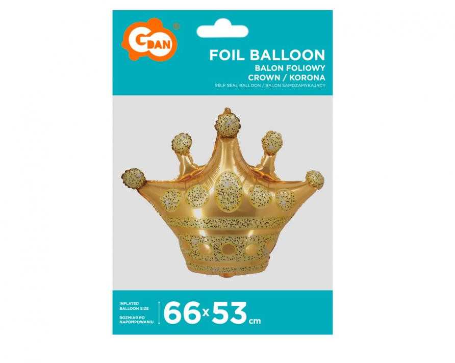 Folinis balionas „Vakarėlis su auksine karūna“, 66 cm