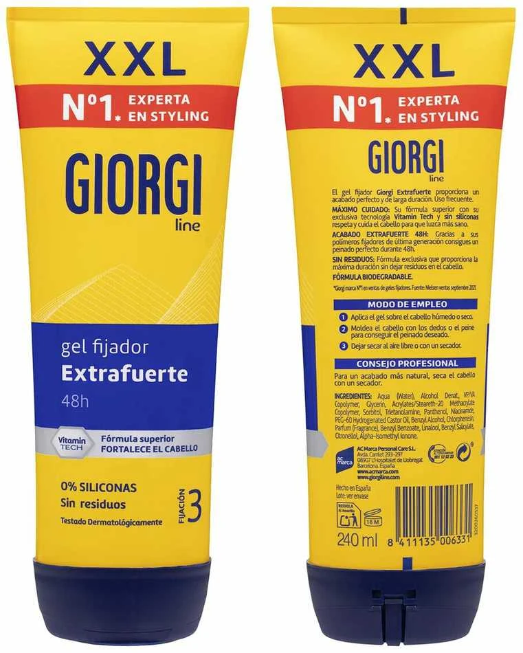 "Giorgi Line Extra Strong Fixing Gel N3" stiprios fiksacijos plaukų želė 240ml