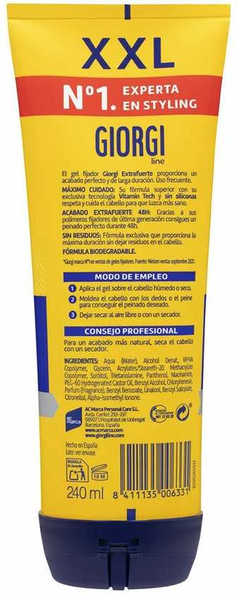 "Giorgi Line Extra Strong Fixing Gel N3" stiprios fiksacijos plaukų želė 240ml