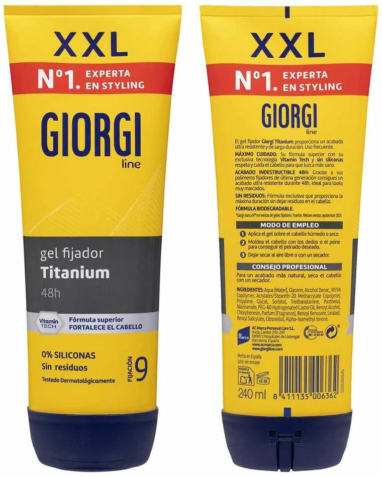 Giorgi Line Absolute Titanium Gel Fijador Indestructible N9 želė 240ml