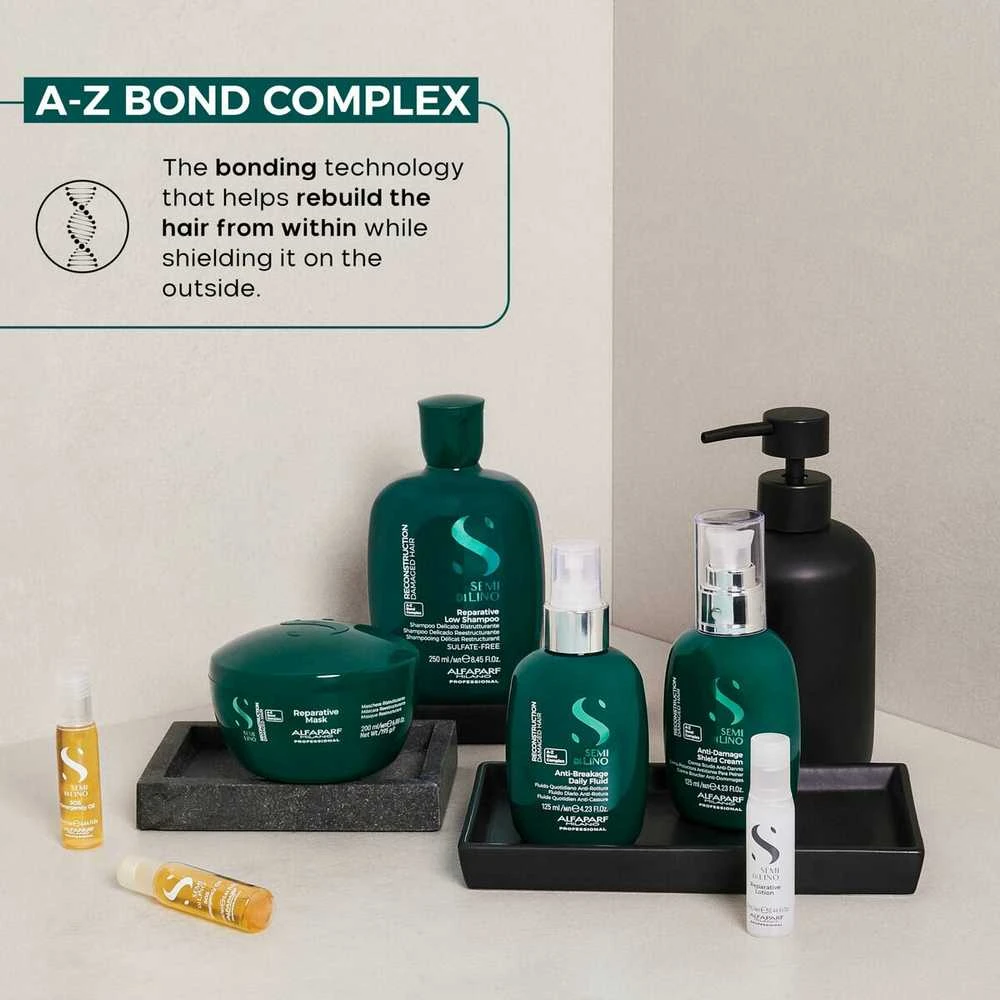 Alfaparf Milano Semi Di Lino Reconstruction Anti-Damage Shield Kreminis atkuriantis kremas pažeistiems plaukams su termine apsauga, 125 ml