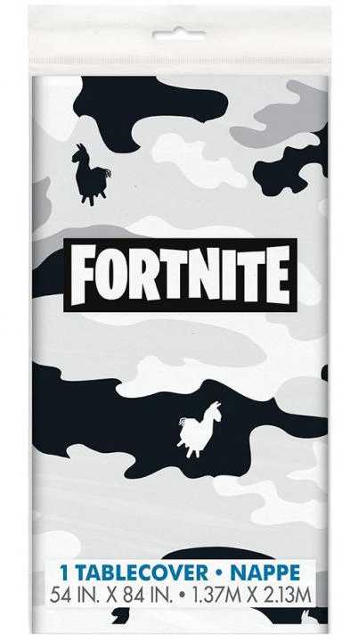 „Fortnite“ juoda maskuojanti plastikinė staltiesė 137x213 cm