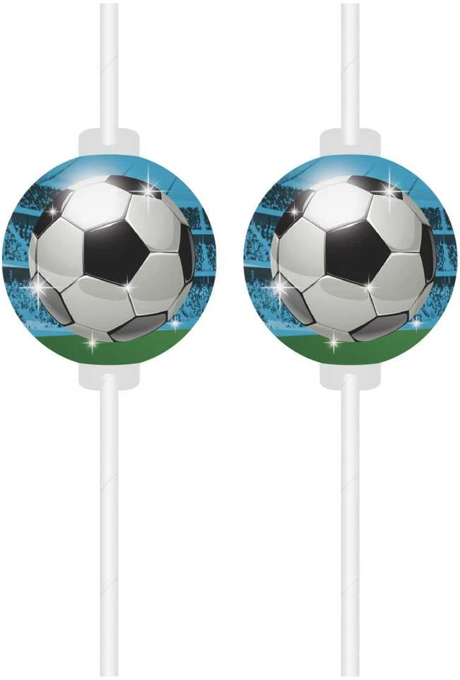 Globos Europe Bv Kartoniniai futbolo gerbėjų šiaudeliai, 4 vnt.