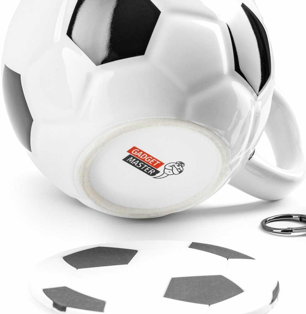 Futbolo rinkinys - puodelis, padėkliukas ir raktų pakabukas