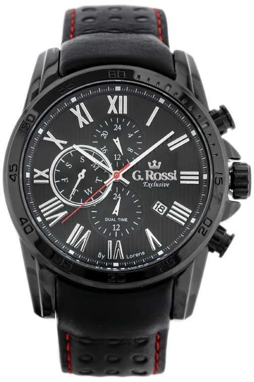 VYRIŠKAS LAIKRODIS G. ROSSI - E9753A2-1A3 - EXCLUSIVE (zg302b) + dėžutė