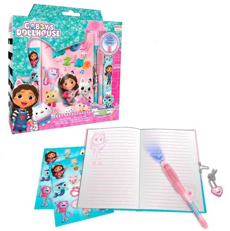Kids Euroswan Hiszpania „Gabby's Dollhouse“ slaptas dienoraštis su „Magick Ink“ rašikliu