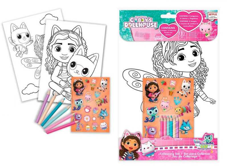 Kids Euroswan - Akcesoria licencyjne Kids Euroswan - Priedai licencyjne Rinkinys do kolorowania - Koci domek Gabi