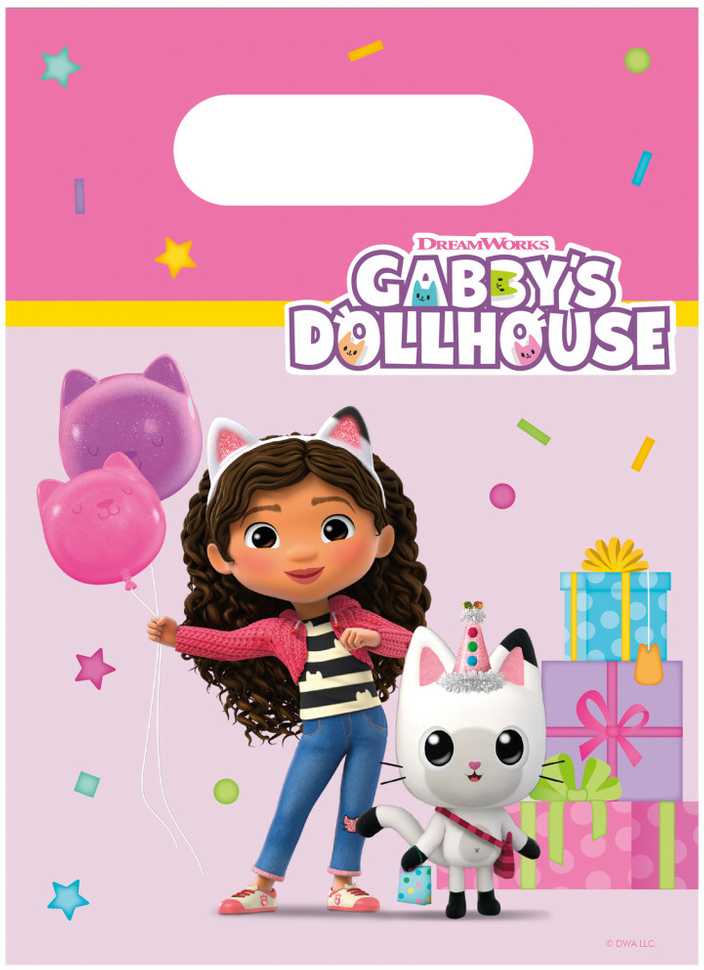 Globos Europe Bv Švenčių maišelis popierinis Gabby's Dollhouse 4 vnt.