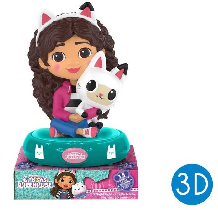 Kids Licensing Gabby's Dollhouse 3D ledinė, naktinė lempa