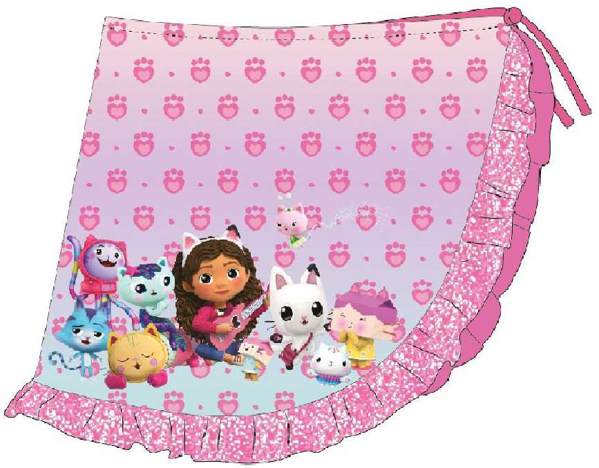 Gabby's Dollhouse Pandy vaikiškas maudymosi kostiumėlio ir sarongo komplektas 3-4 metams / 98-104 cm