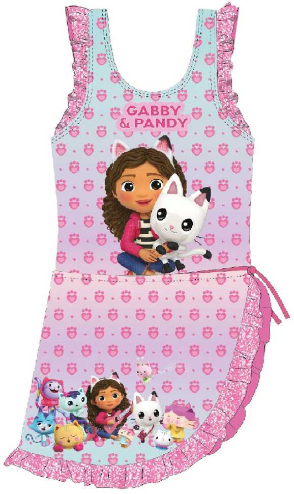 Gabby's Dollhouse Pandy vaikiškas maudymosi kostiumėlio ir sarongo komplektas 5-6 metams / 110-116 cm