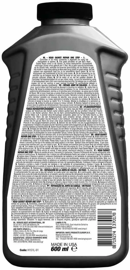 Galvinis tarpiklių taisytojas Bar's Leaks BARSH1S1L91 600 ml