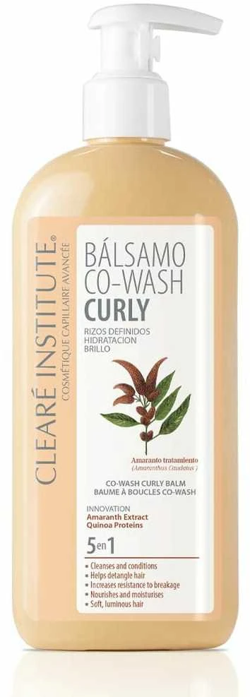 Clearé Institute Co-Wash Skirtas garbanotiems plaukams Skirtas garbanotiems plaukams Balm Defined Curls Moisturising Shine, 300 ml