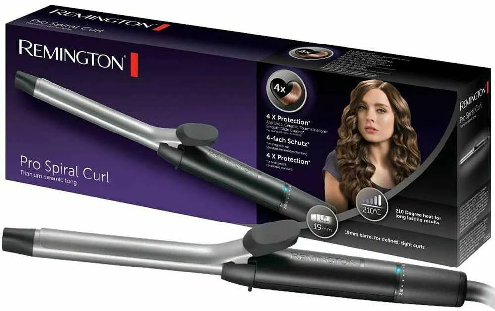 Remington CI 5519 plaukų formavimo šukos Garbanojimo lazdelė Šiltas Juoda, Pilka