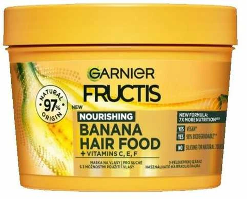 "Garnier Fructis Hair Food Banana Ultra maitininantis Mask" maitinamoji kaukė 390ml