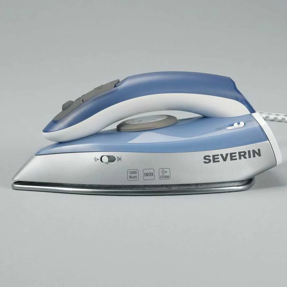 Severin Travel Garų lygintuvas BA 3234 Sidabrinis/Mėlyna, 1000 W, With cord, Auto power off, Vertical steam function, Vanduo tank capacity 50 ml