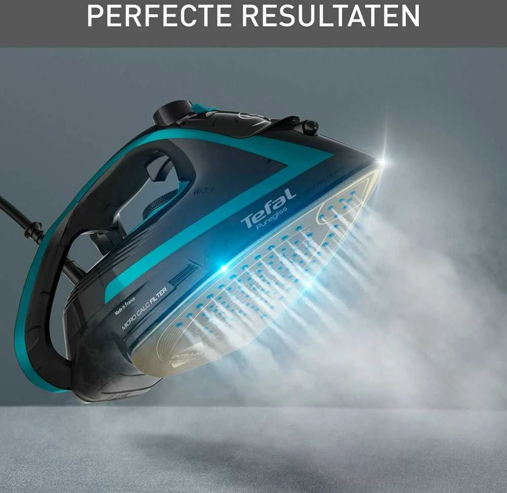 TEFAL | Lygintuvas | FV8066E0 | Garų lygintuvas | 3000 W | Vanduo tank capacity 270 ml | Continuous steam 50 g/min | Steam boost performance 280 g/min | Juodas/Mėlyna