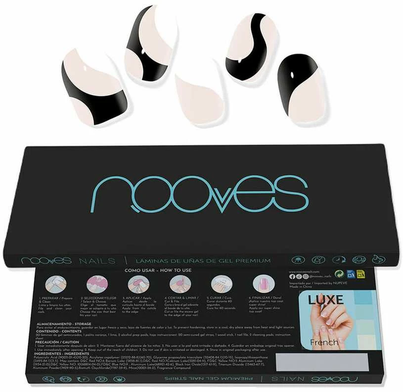 Nooves Premium Glam Baltas Cow Gel Foils 20 U