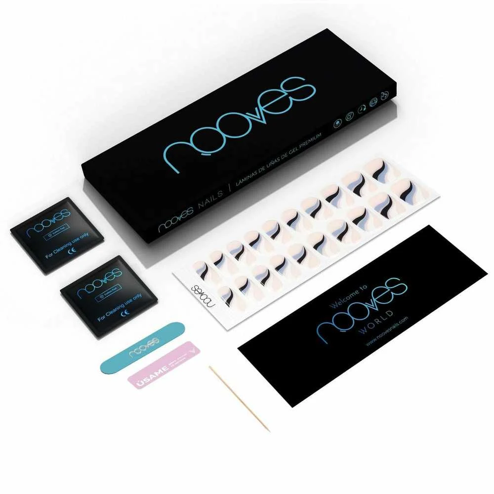 Nooves Premium Glam Flowing Stream Gel Nail Folils 20 U