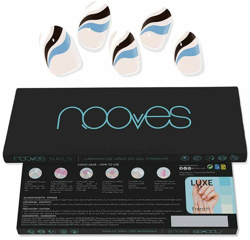Nooves Premium Glam Flowing Stream Gel Nail Folils 20 U