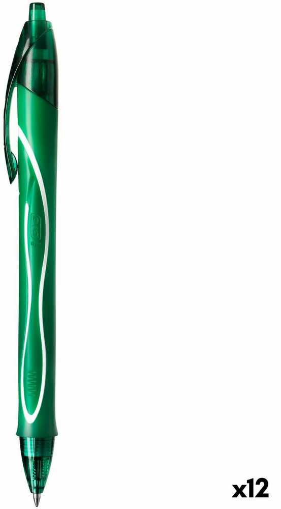 Bic Gelinis rašiklis Gel-Ocity Quick Dry, žalias, pakuotėje 12 vnt.