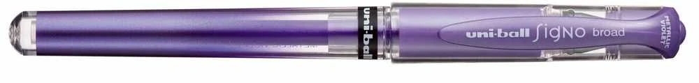 Uni-ball Signo Gel Ink Penne 4stk ( Met. Rožinė - Hvid - Met. Blå - Met. Violet)) UM-153 broad 1,0mm streg