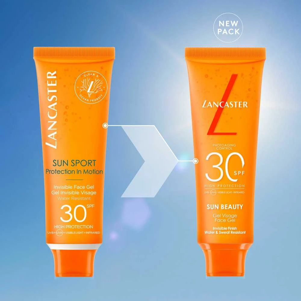 Lancaster Sun Sport Invisible Veido Gel SPF 30 apsauginis veido gelis nuo saulės, 50 ml