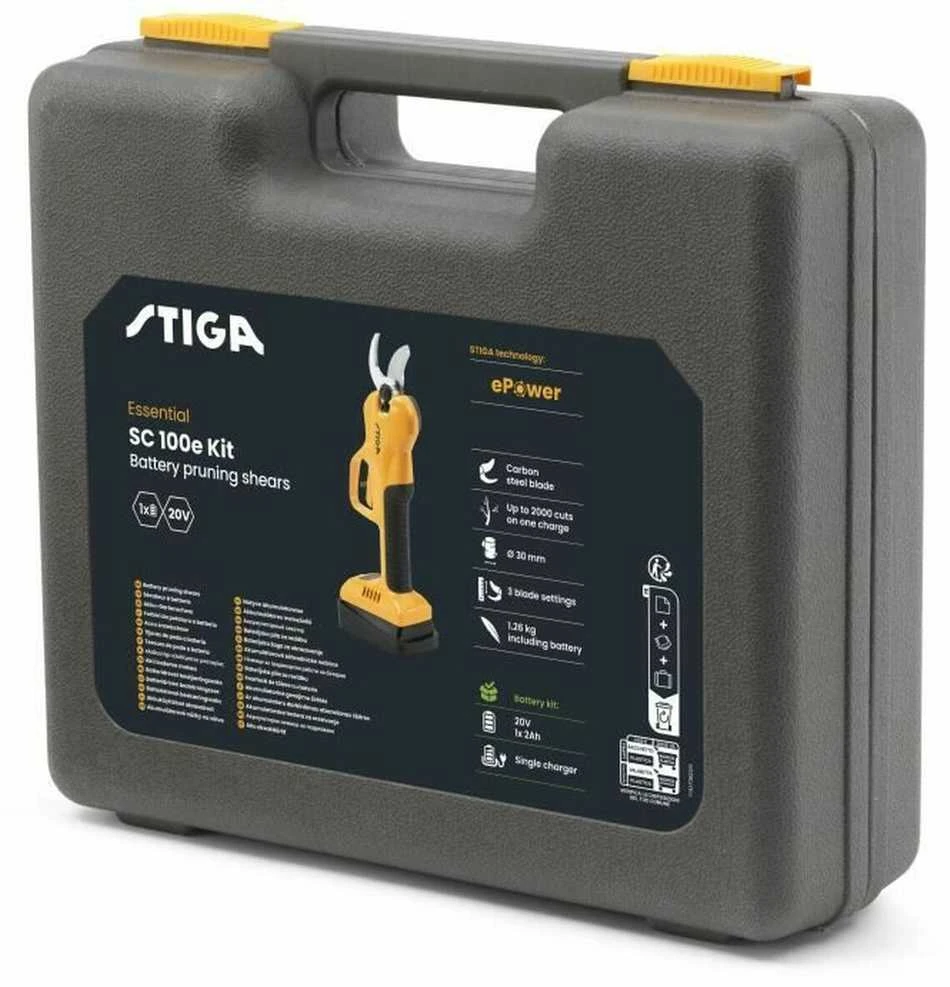 Sekatorius Stiga SC 100e Kit; 20 V; 1x2,0 Ah akum.