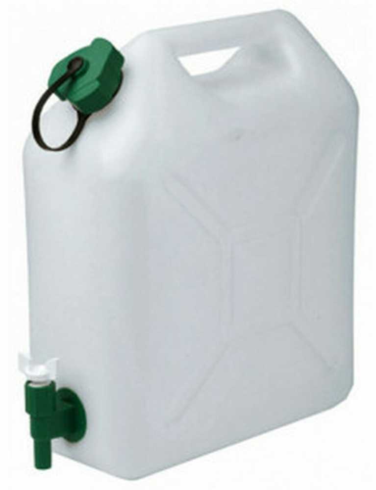 Vilde Jerrycan extra-fort - [MARQUE] - su švaraus vandens kraneliu 5 litrai - Balta ir žalia - Kemperis