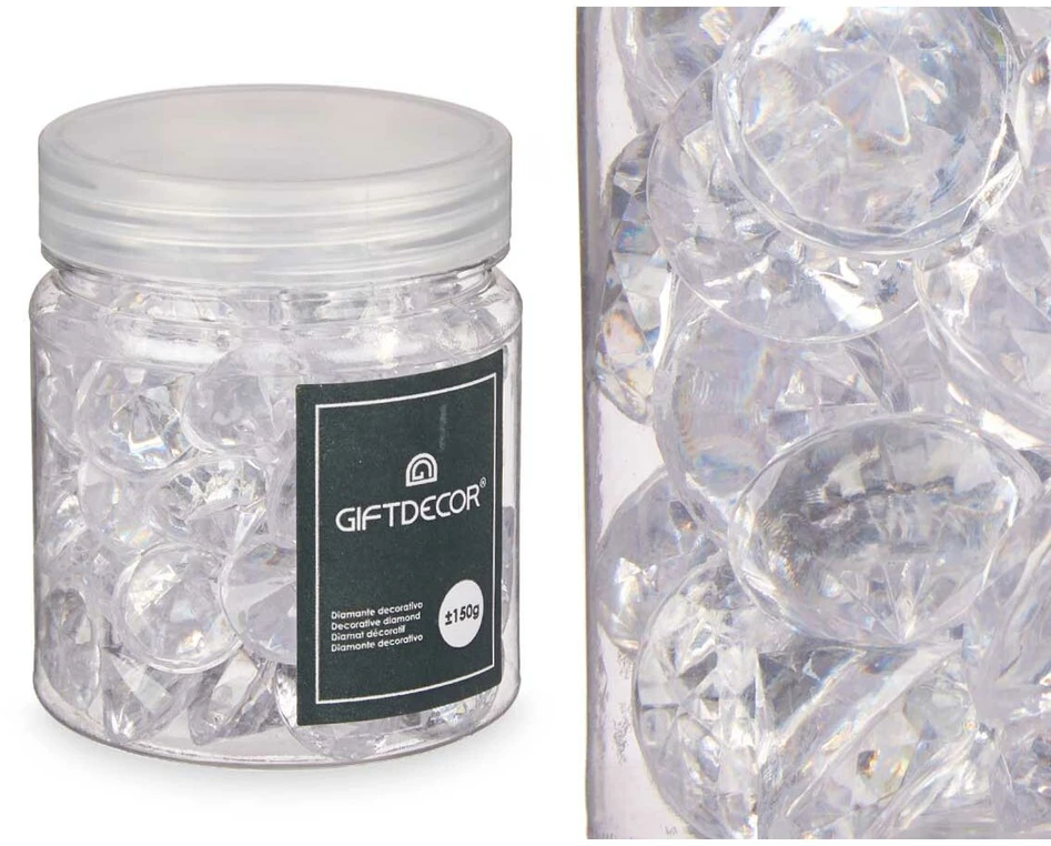 Gift Decor Dekoratyviniai akmenys Deimantas 150 g Skaidrus (16 vnt.)