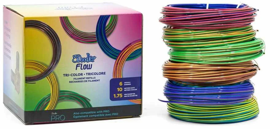 3Doodler Flow Tri-Color 6 spalvų PLA 1,75 mm