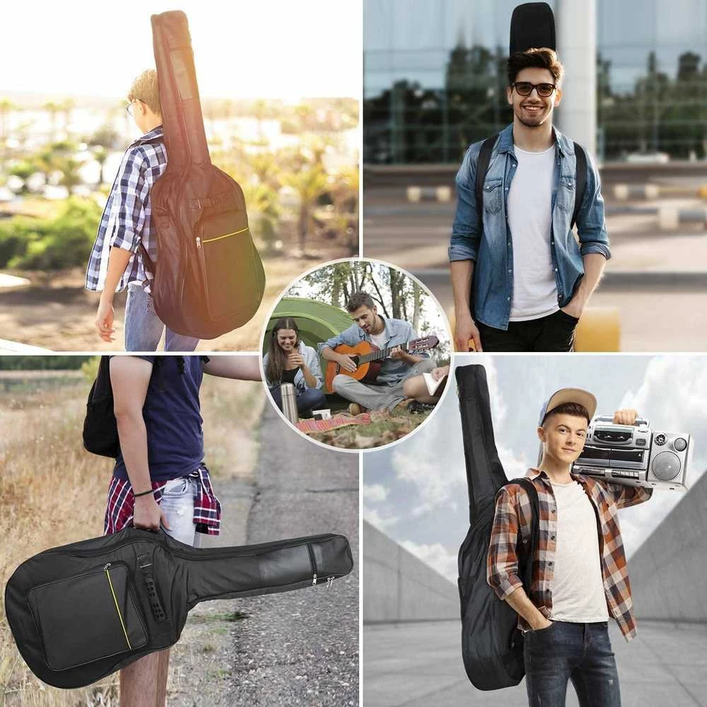 Klasikinės akustinės gitaros dėklas su reguliuojamomis petnešomis