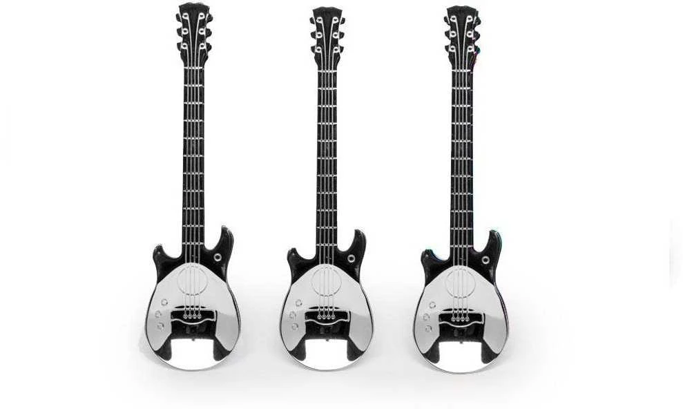 Gitaros metaliniai arbatos šaukšteliai, 3 vnt., SIDABRINGI
