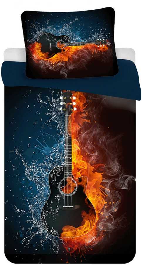 Patalynė su mikrofibry 140x200 Gitara tamsiai mėlyna poszewka 70x90