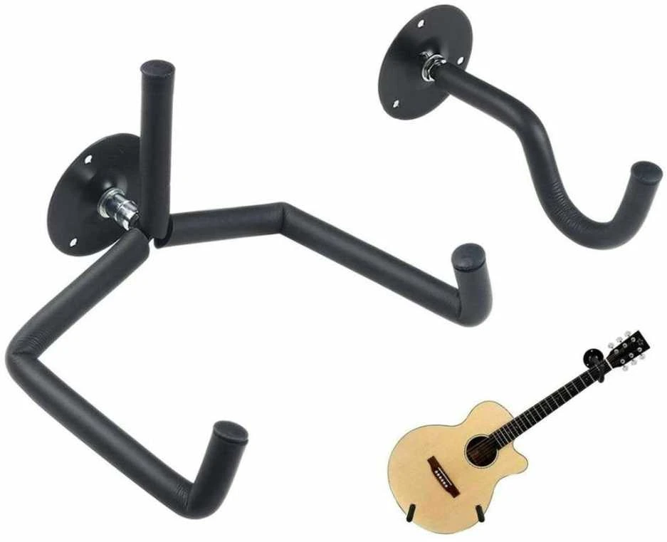 Sg1B Sieninis gitarų laikiklis, dviejų dalių, juodas
