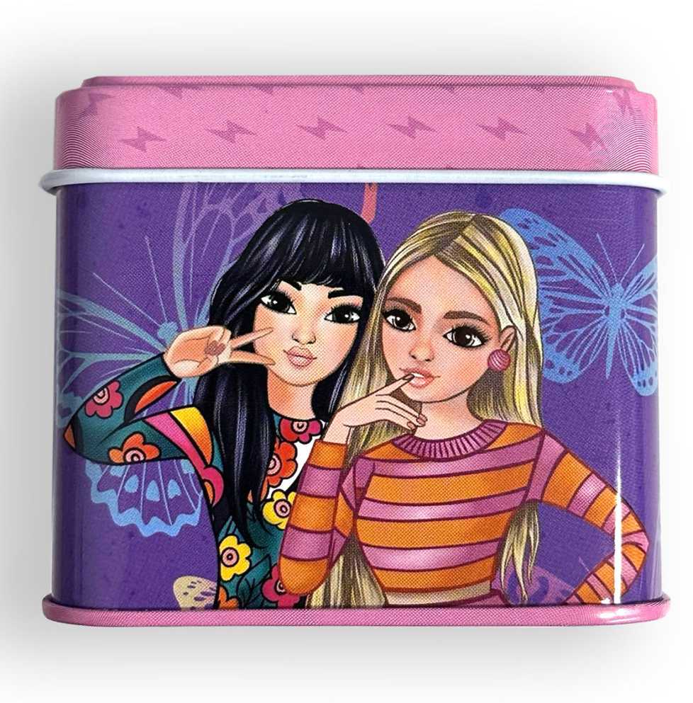 Glam Girls drugelio mini metalinė dėžutė 7,5 cm