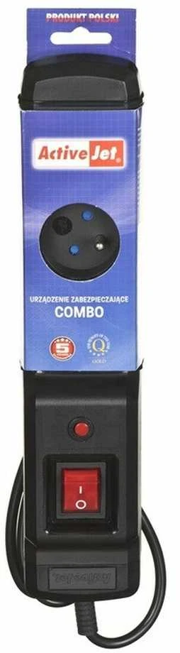 Ilgiklis - Activejet COMBO-IEC-3G 3x Tipo E Lizdai 1,5 m Laidas Juodas