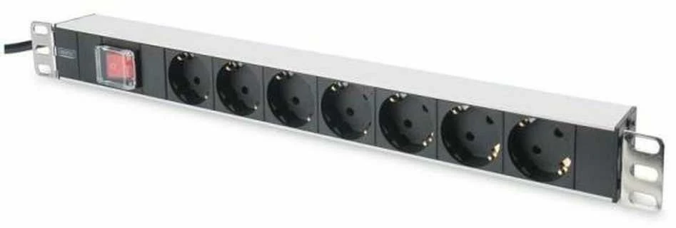 Assmann Electronic DIGITUS 48.3cm 19inch Outlet stripe aliuminio 8x Schuko 10A 4000W 1x C14 Plug incl. metalinis tvirtinimo komplektas
