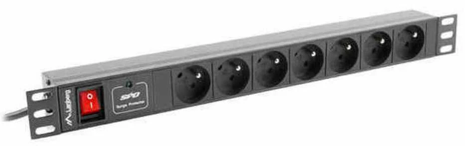 LANBERG PDU-07E-0200-IEC-BK PDU 1U 10A 7 sockets French 2m Juodas