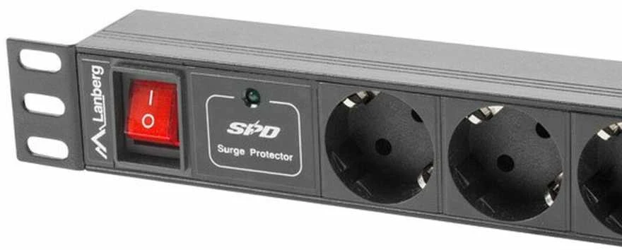 LANBERG PDU-07F-0200-IEC-BK PDU 1U 10A 7 sockets schuco 2m Juodas