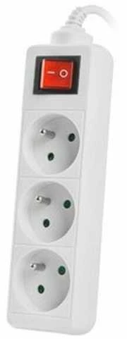 LANBERG PS1-03E-0300-W 3M Baltas LANTERGE CURVE 3X 230V PL su grandinės pertraukikliu, pilnai varinis
