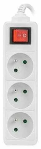 LANBERG PS1-03E-0300-W 3M Baltas LANTERGE CURVE 3X 230V PL su grandinės pertraukikliu, pilnai varinis
