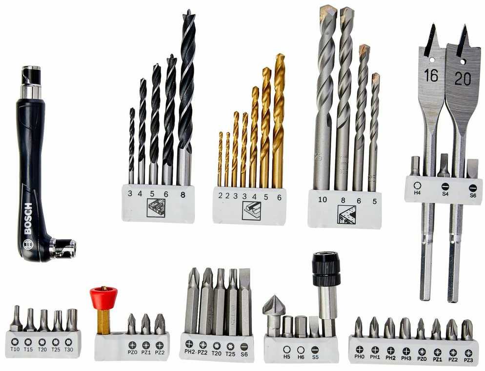 Grąžtas Grąžtų ir dyglių rinkinys BOSCH 49 Dalys