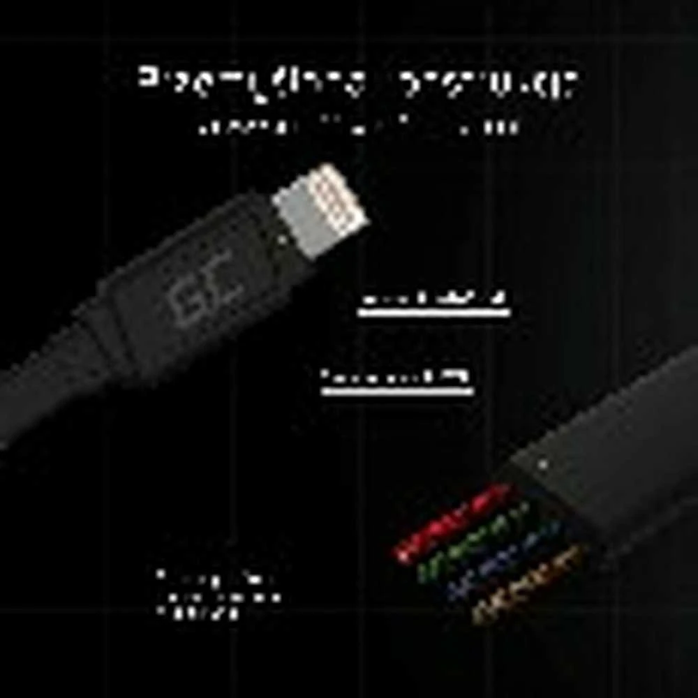 Žalias Cell GREENCELL KABGC02 GCmatte Lightning Plokščias kabelis 25 cm su greitu įkrovimu Apple 2.4A